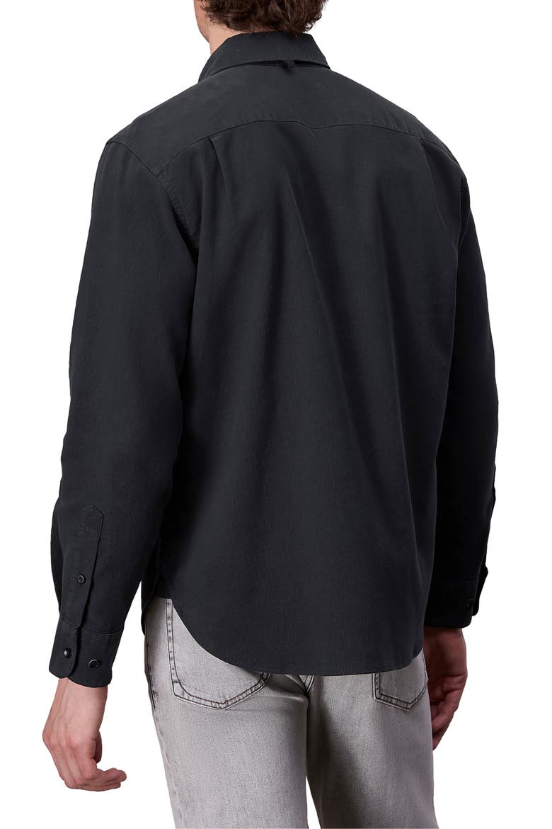 Finch Corduroy Button-Up Shirt, Alternate, color, BLACK