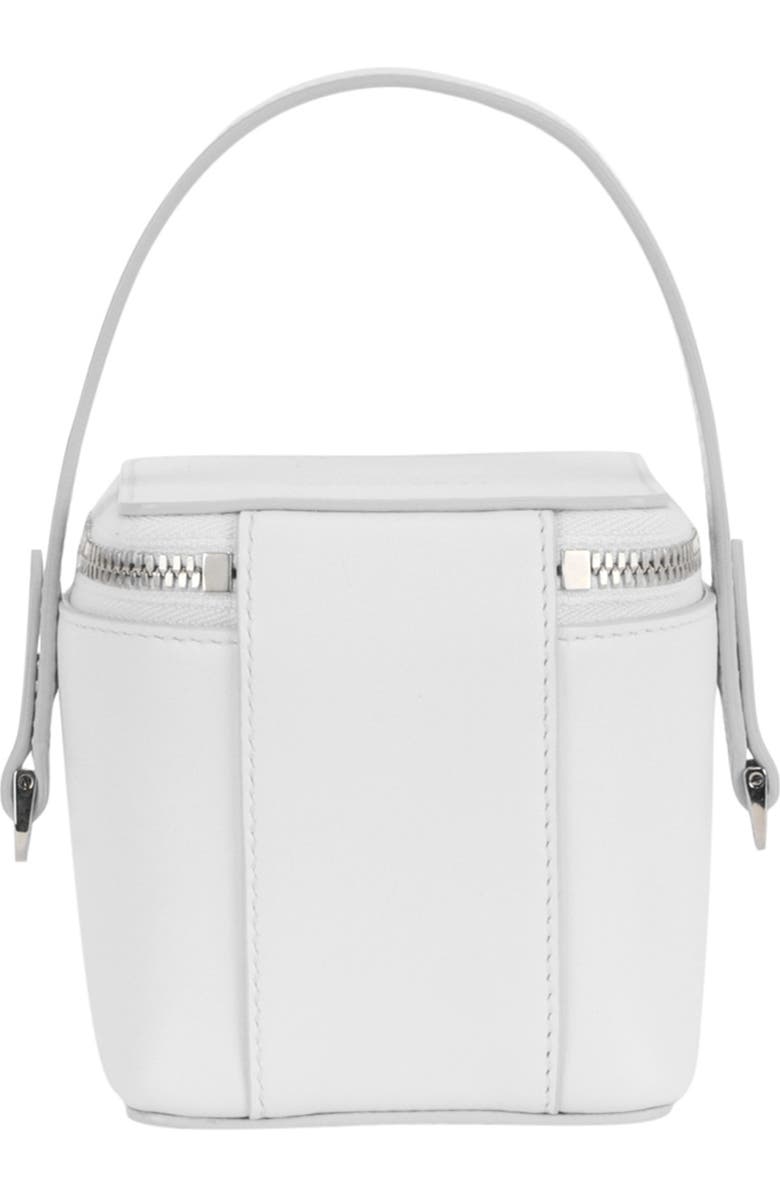 FERRAGAMO Cube Leather Bucket Bag, Alternate, color, White
