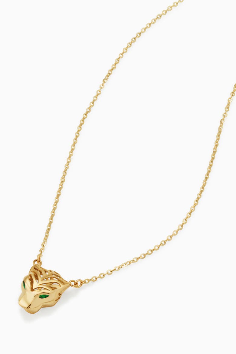 14K Gold Majestic Panther Pendant Necklace, Alternate, color, Yellow Gold