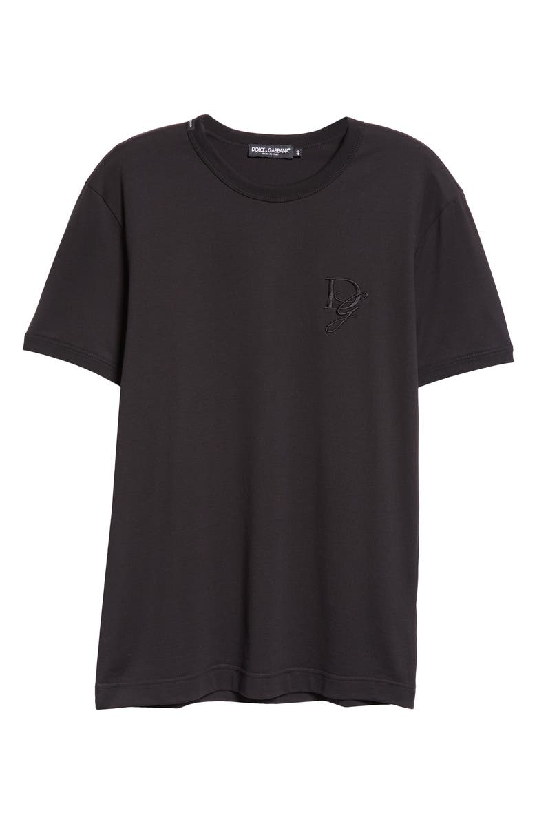 Dolce&Gabbana Embroidered Logo Cotton T-Shirt, Alternate, color,