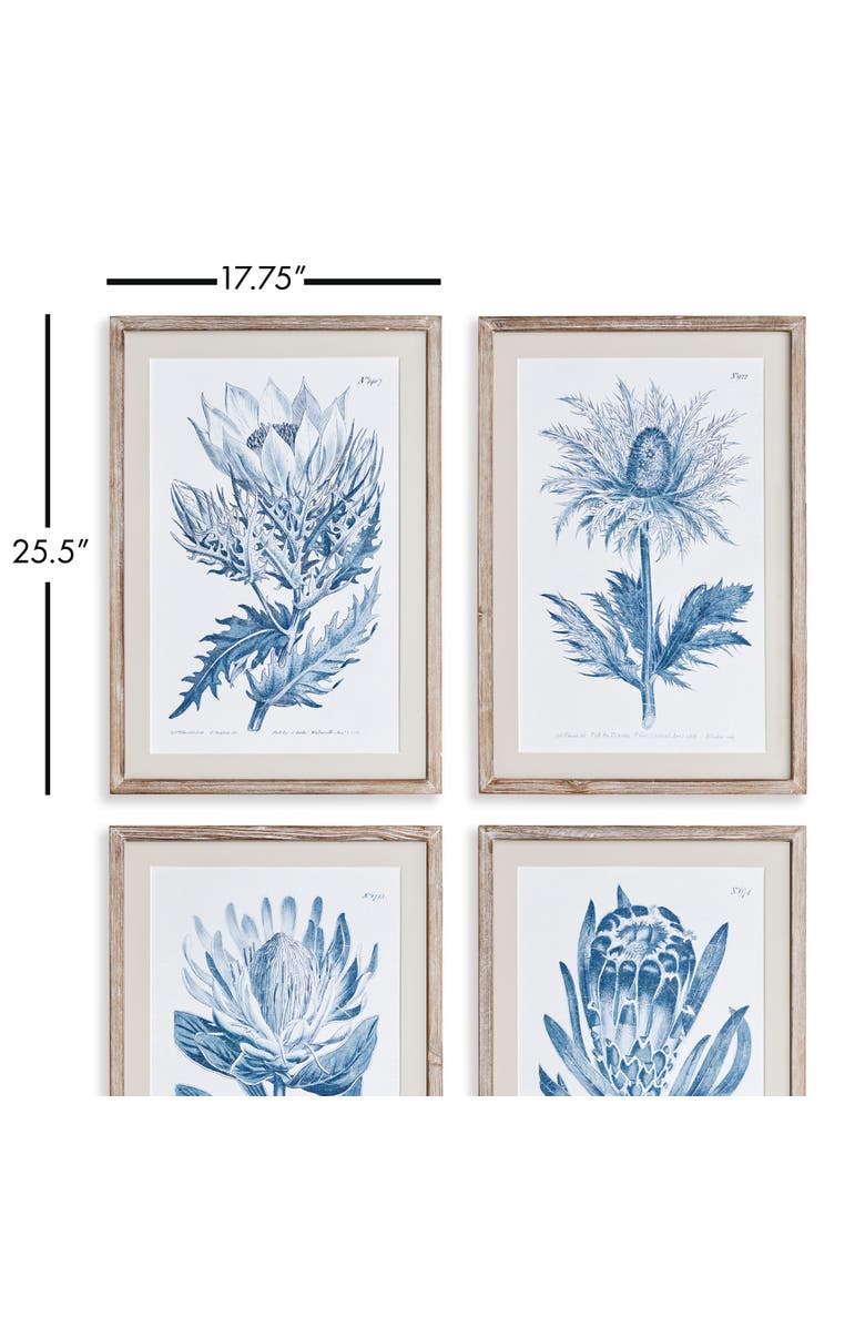 Napa Home & Garden Indigo Protea Prints St/4, Alternate, color, Blue
