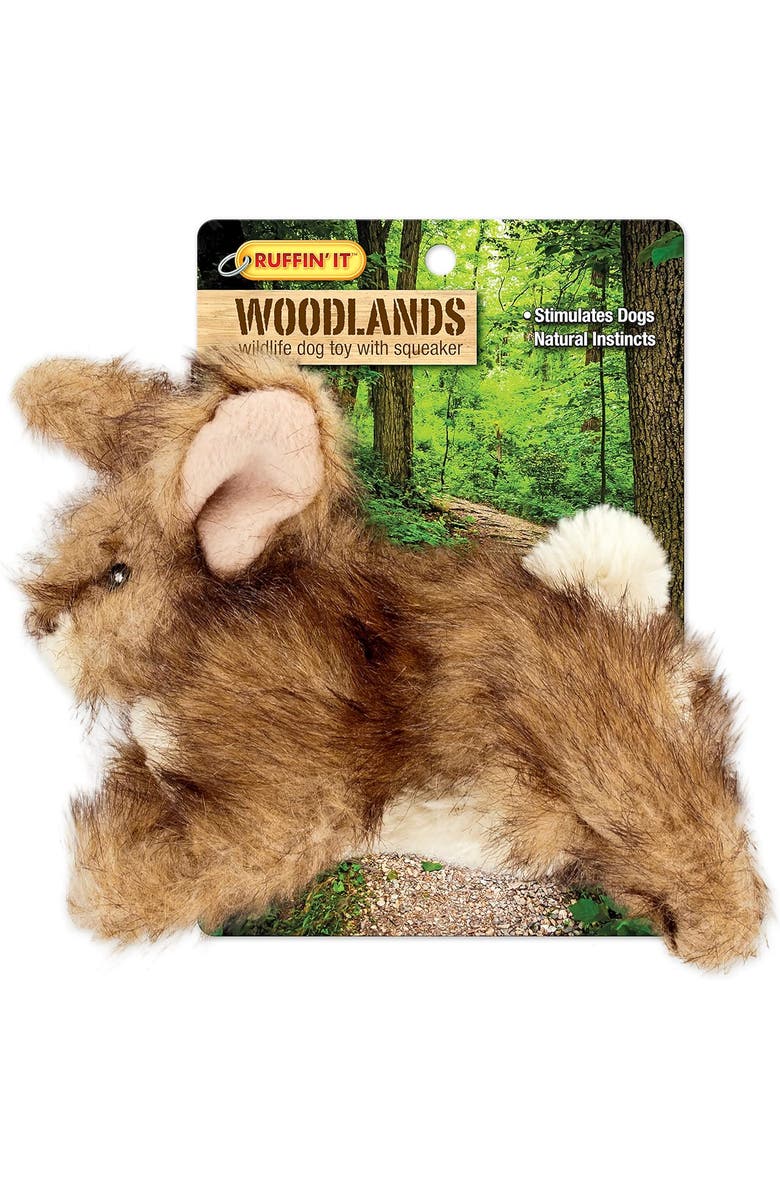 Ruffin' It Westminster Pet Woodlands Plush Dog Toy Rabbit, Main, color, Brown