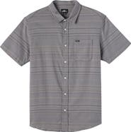 O'Neill Kids' Seafaring Stripe Short Sleeve Stretch Cotton Button-Up Shirt