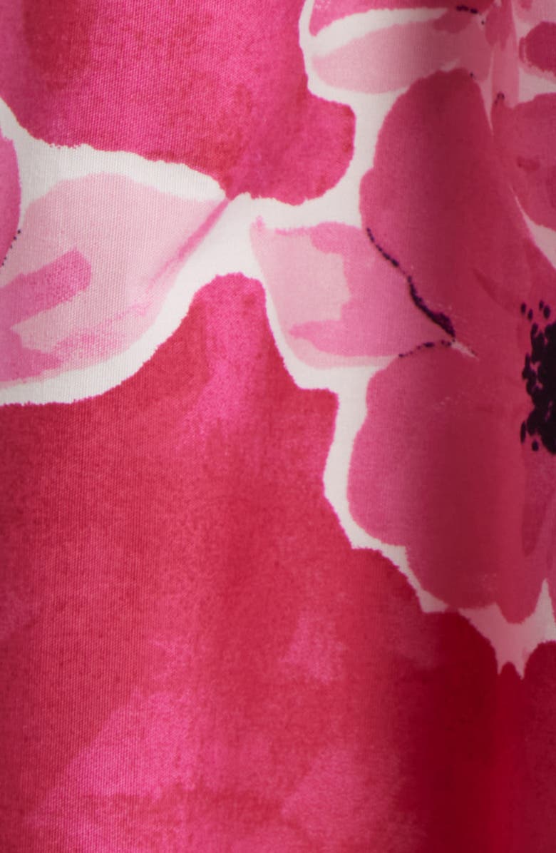 Anne Klein Smocked Ruffle Midi Dress, Alternate, color, Vibrant Pink Multi