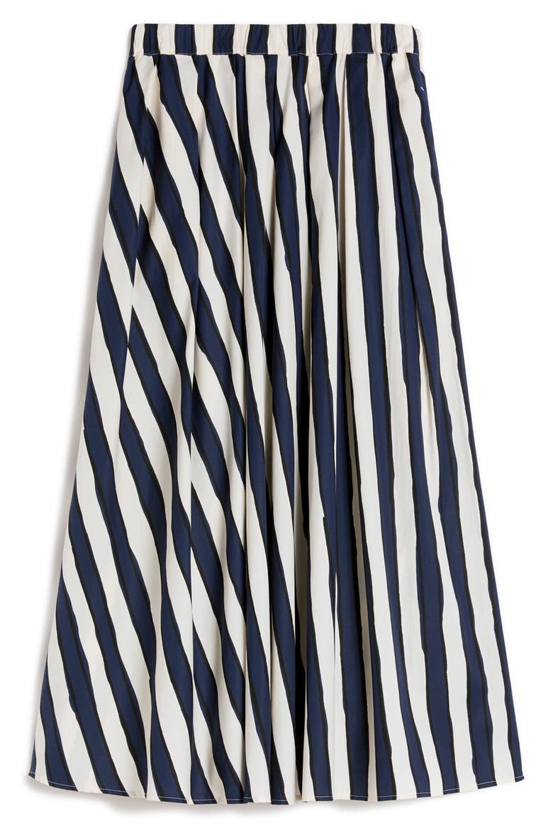 Uomo Stripe Cotton Skirt, Alternate, color, NAVY
