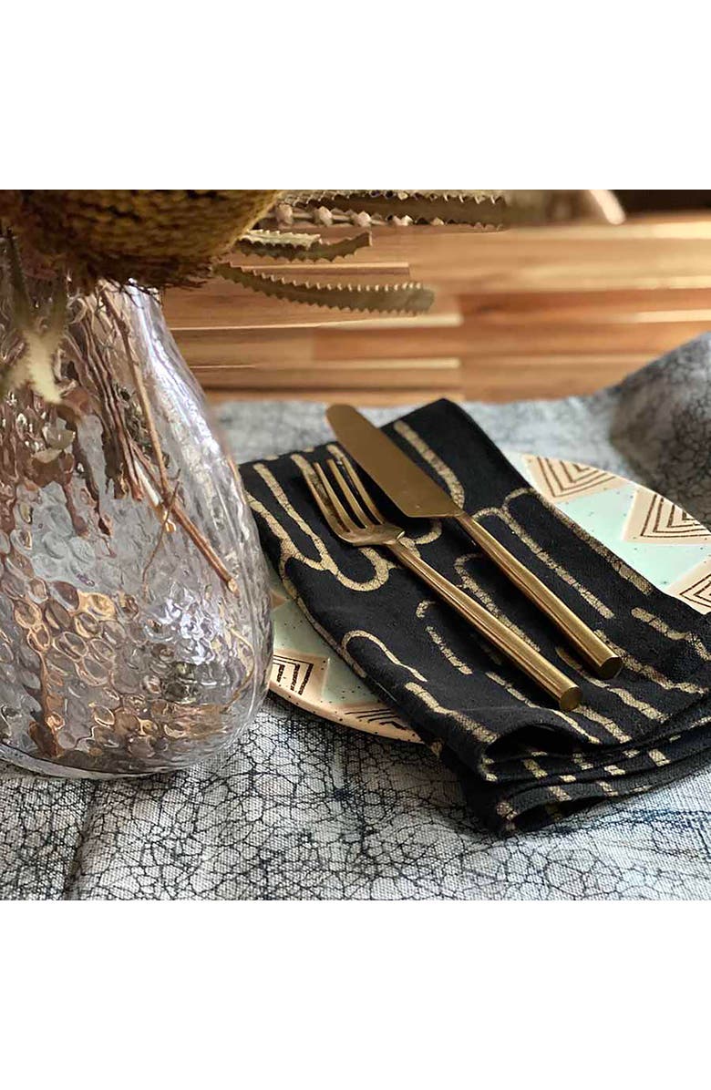 Ichcha Handcrafted Cotton Table Napkins, Alternate, color, Black