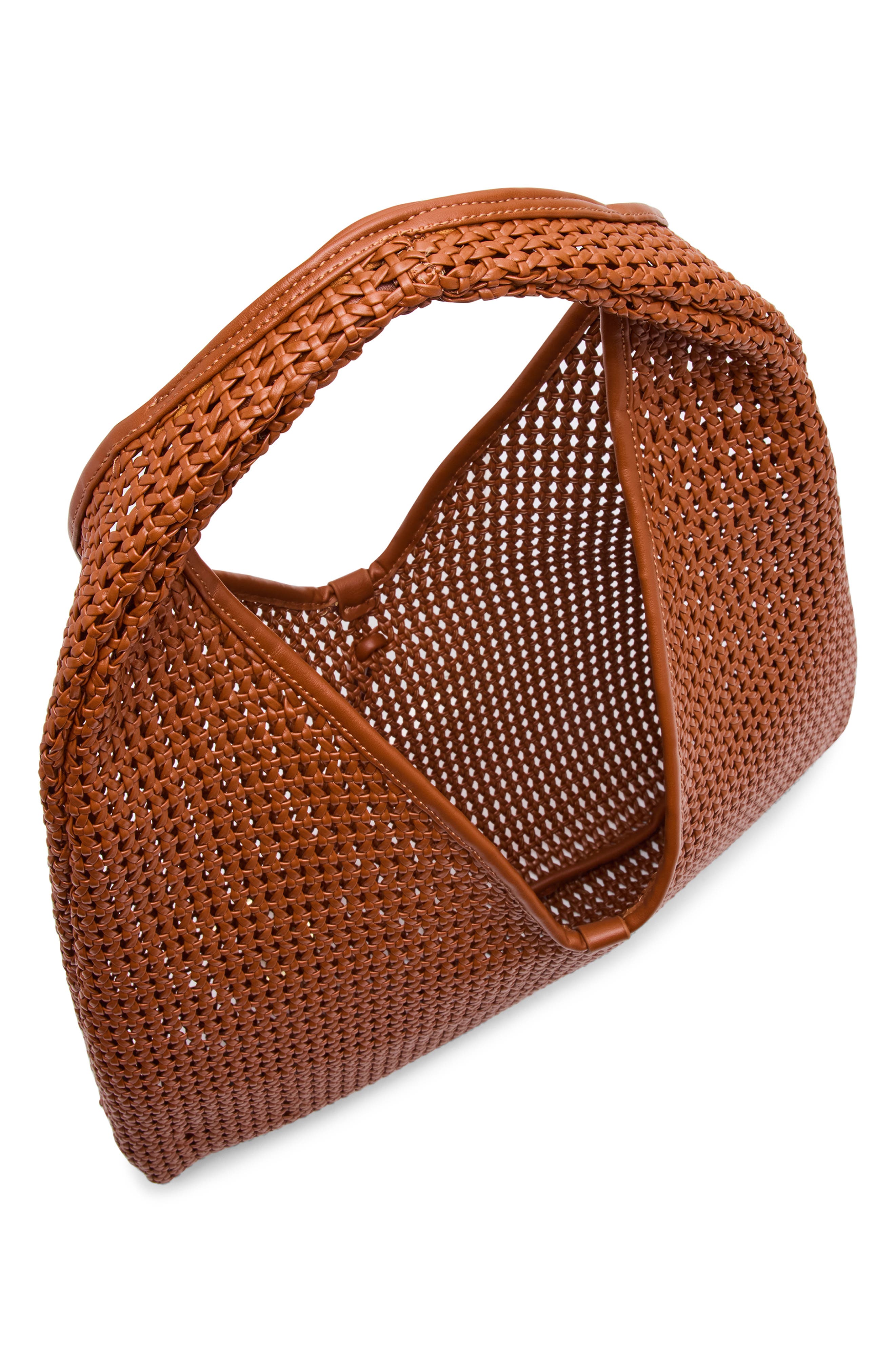 Dolce Vita Missie Woven Shoulder Bag, Alternate, color, Cognac