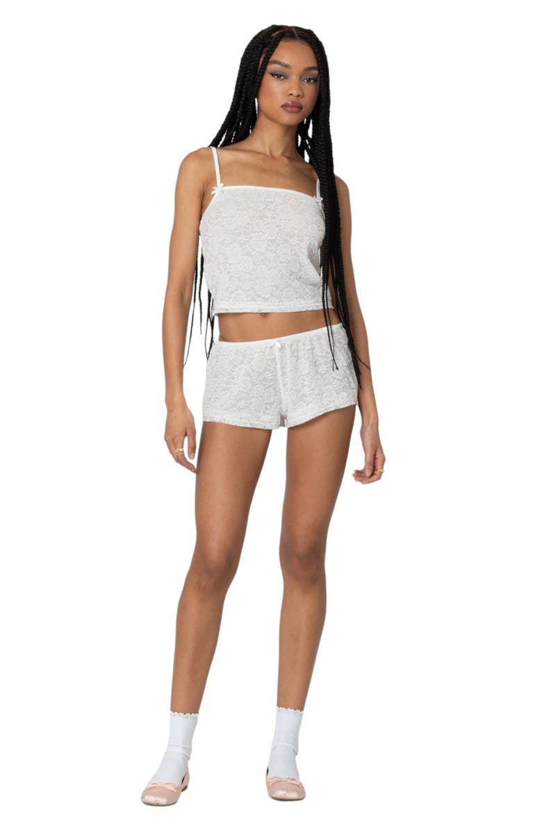 EDIKTED Love Lace Square Neck Crop Camisole, Alternate, color, 