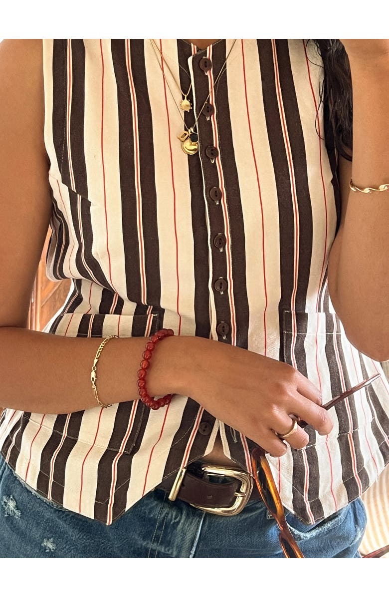 seree Manifest Collection Confidence Red Crystal Beaded Bracelet, Alternate, color, Red