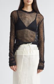 GIA STUDIOS Lanky Superkid Mohair & Extrafine Merino Wool Blend Sweater