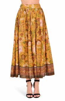 Floral Print Midi Skirt