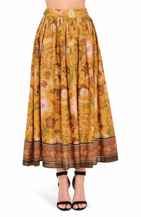 Floral Print Midi Skirt