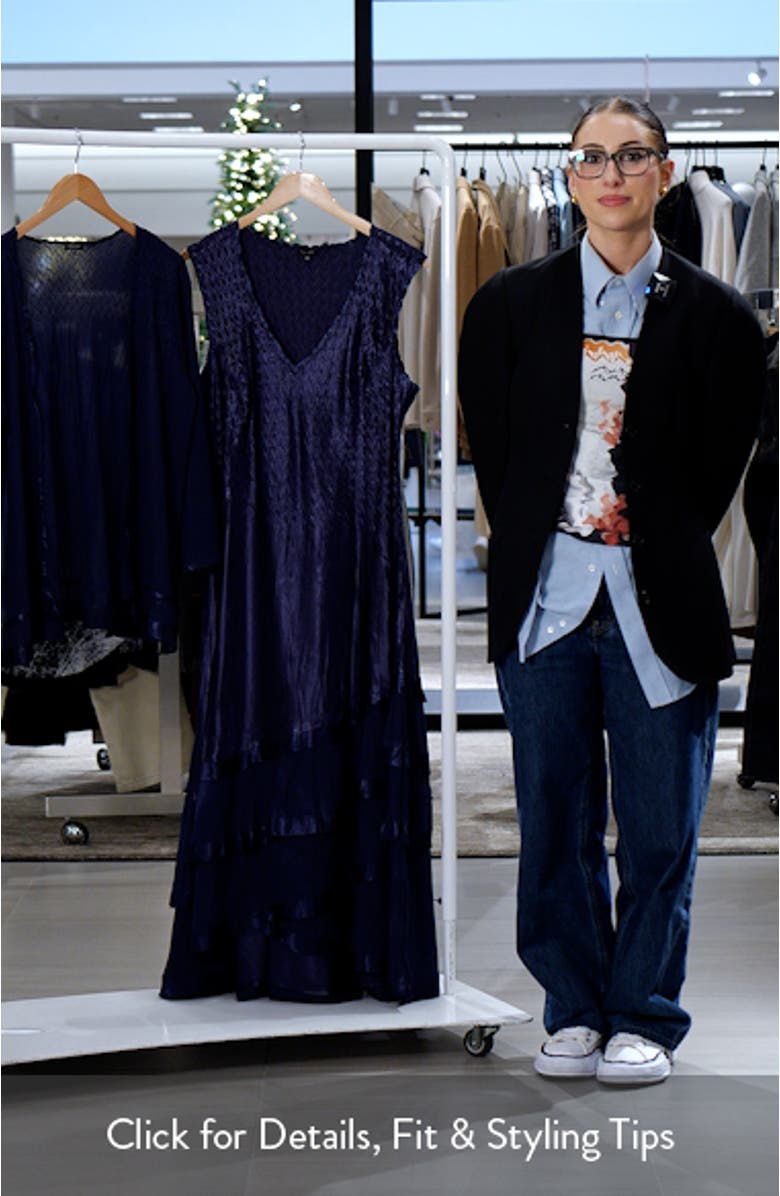 Satin Charmeuse & Chiffon Cocktail Midi Dress & Jacket Set, sales video thumbnail