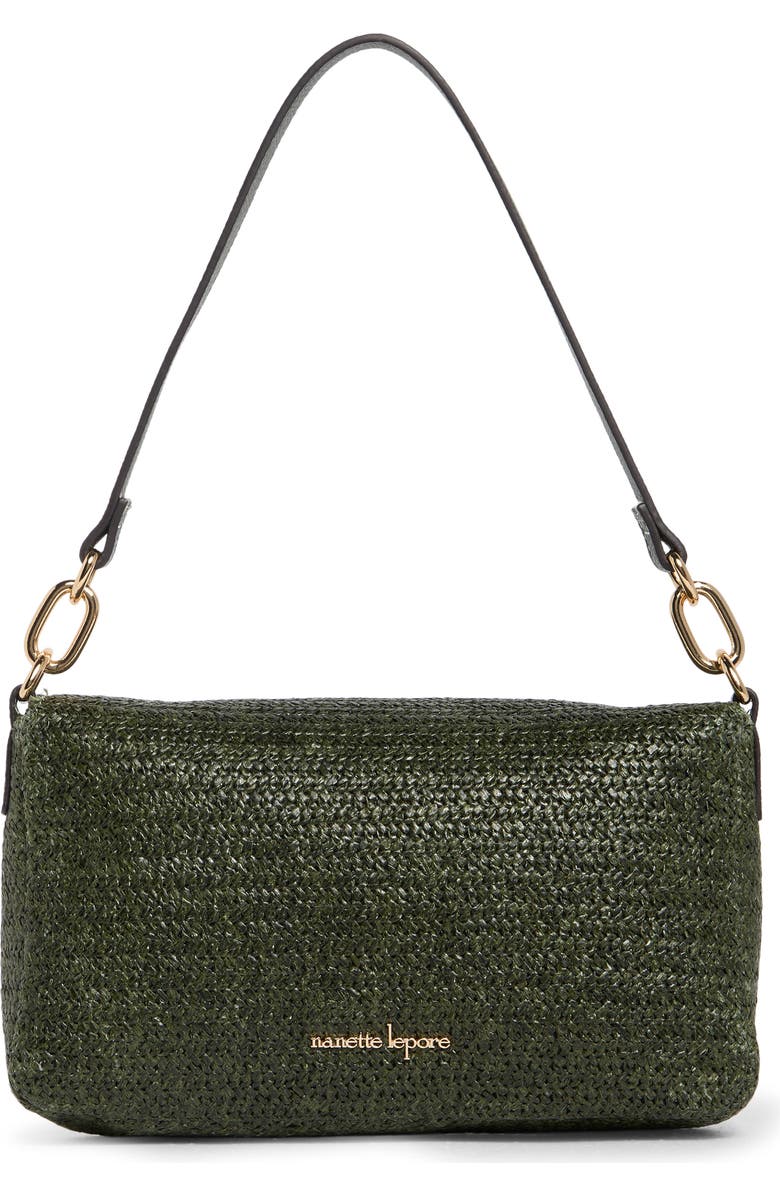 Nanette Lepore Woven Shoulder Bag, Alternate, color, Clover Straw / Clover