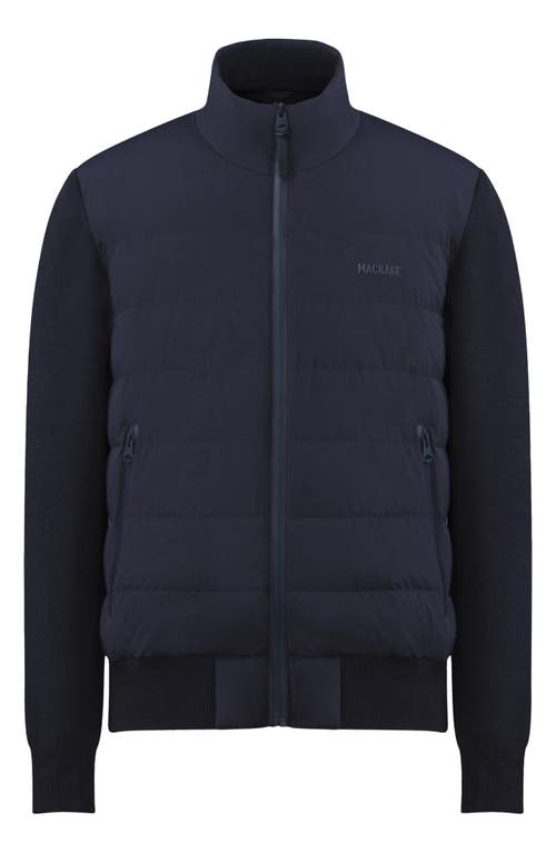 Mackage Haney City Water Resistant 800 Fill Down Hybrid Jacket In Blue