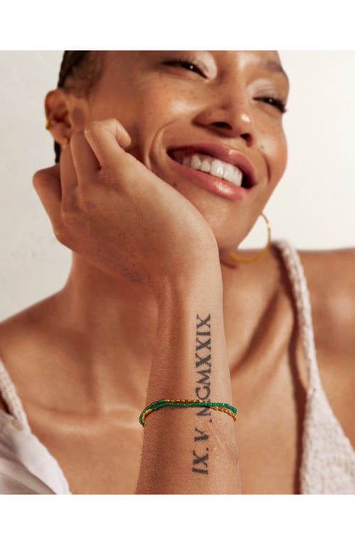 Monica Vinader Gold Vermeil And Green Onyx Mini Nugget Beaded Bracelet In Multi