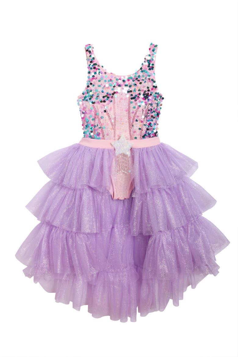 Showgirl Cape Skirt for Girls, Alternate, color, Purple