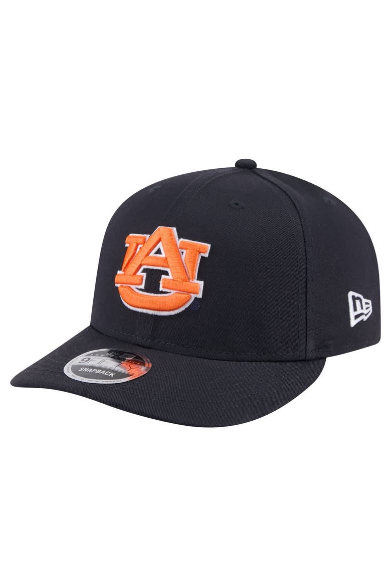 Men's New Era Navy Auburn Tigers Low Profile 9FIFTY Snapback Hat, Main, color, Navy