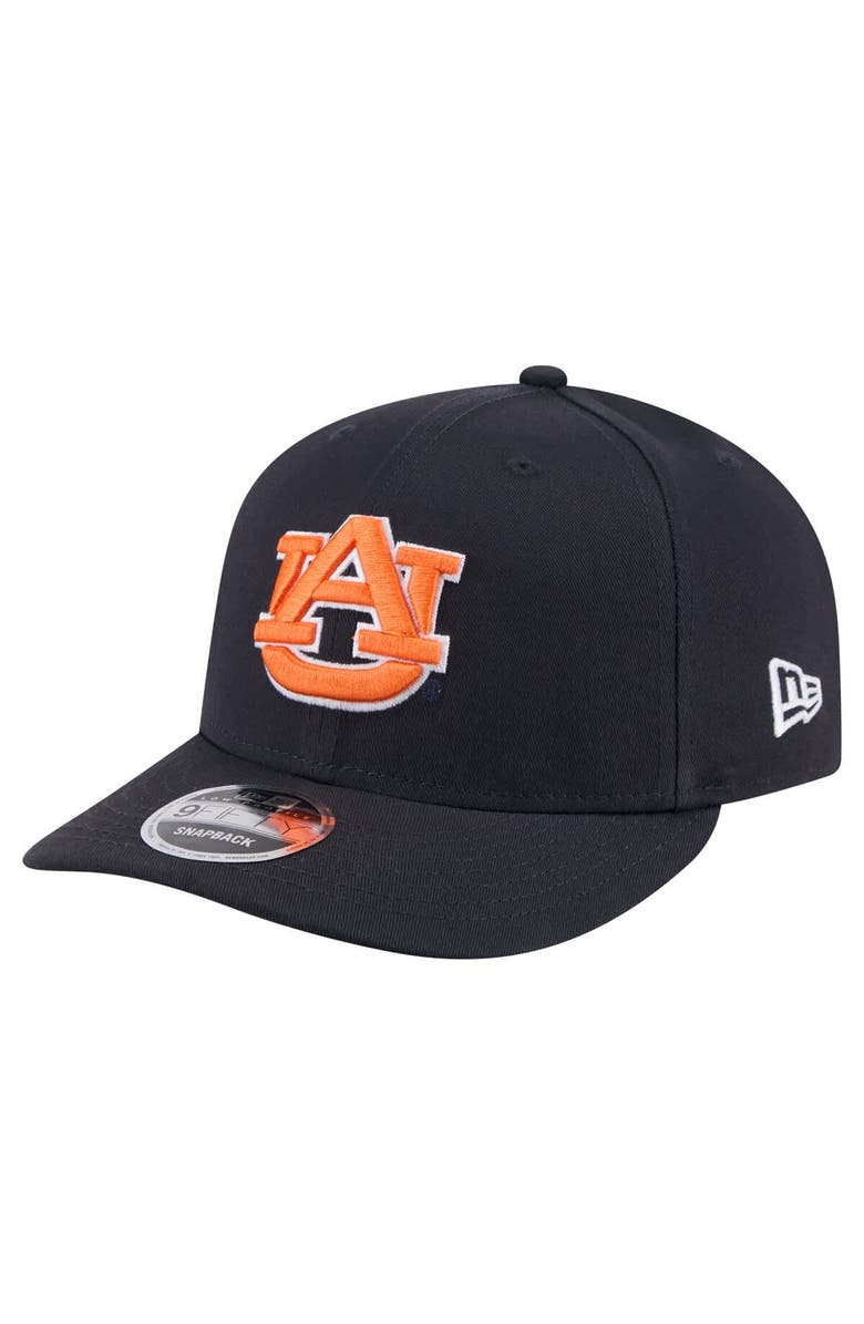 New Era Men's New Era Navy Auburn Tigers Low Profile 9FIFTY Snapback Hat, Main, color, Navy