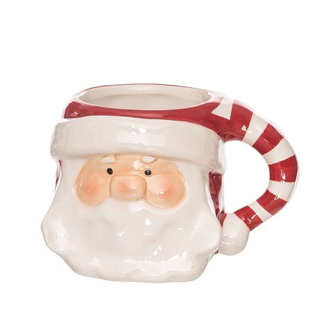 Dolomite Christmas Sculpted Santa Mug Multicolor Festive Decor