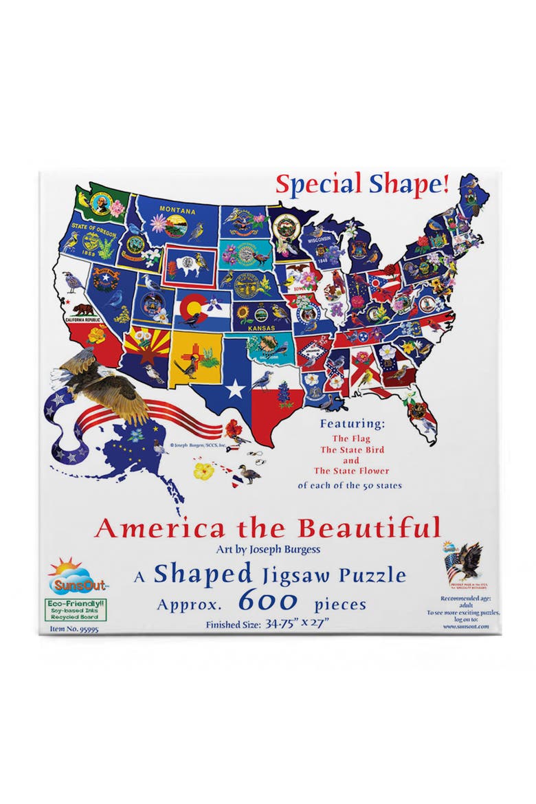 America the Beautiful 1000 piece Jigsaw Puzzle for Adults Special Shape, Alternate, color, Multicolor