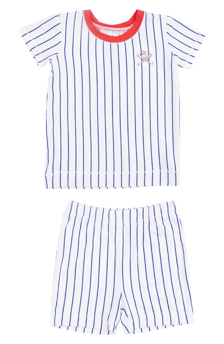 Angel Dear Baseball Stripe T-Shirt & Shorts Set, Main, color, 