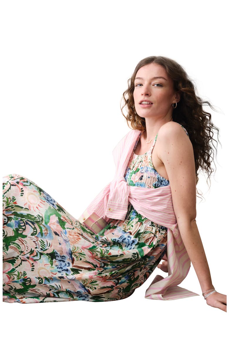 Selene Floral Maxi Dress, Alternate, color, WATERCOLOR PALM