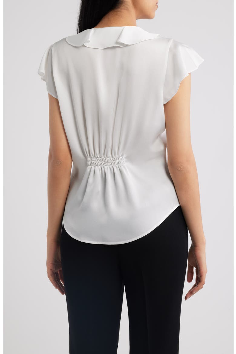 Ruffle Flutter Satin Top, Alternate, color, IVORY