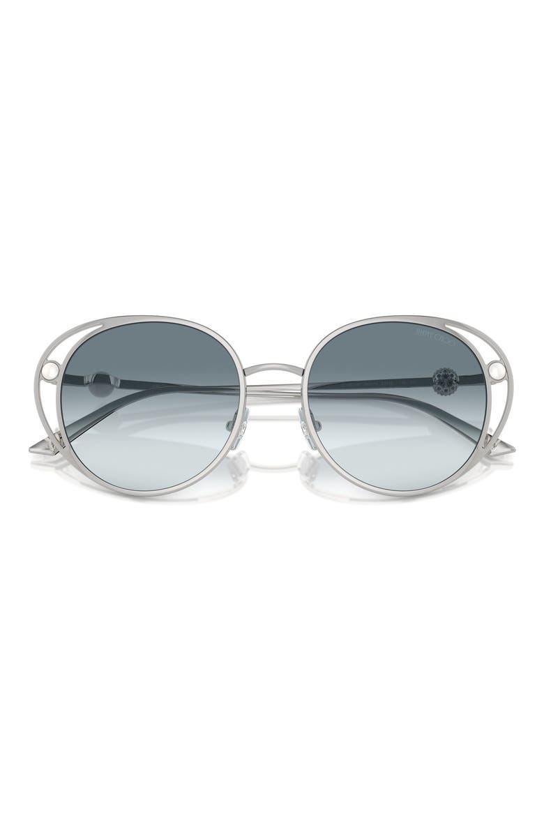 53mm Oval Sunglasses, Alternate, color, SILVER