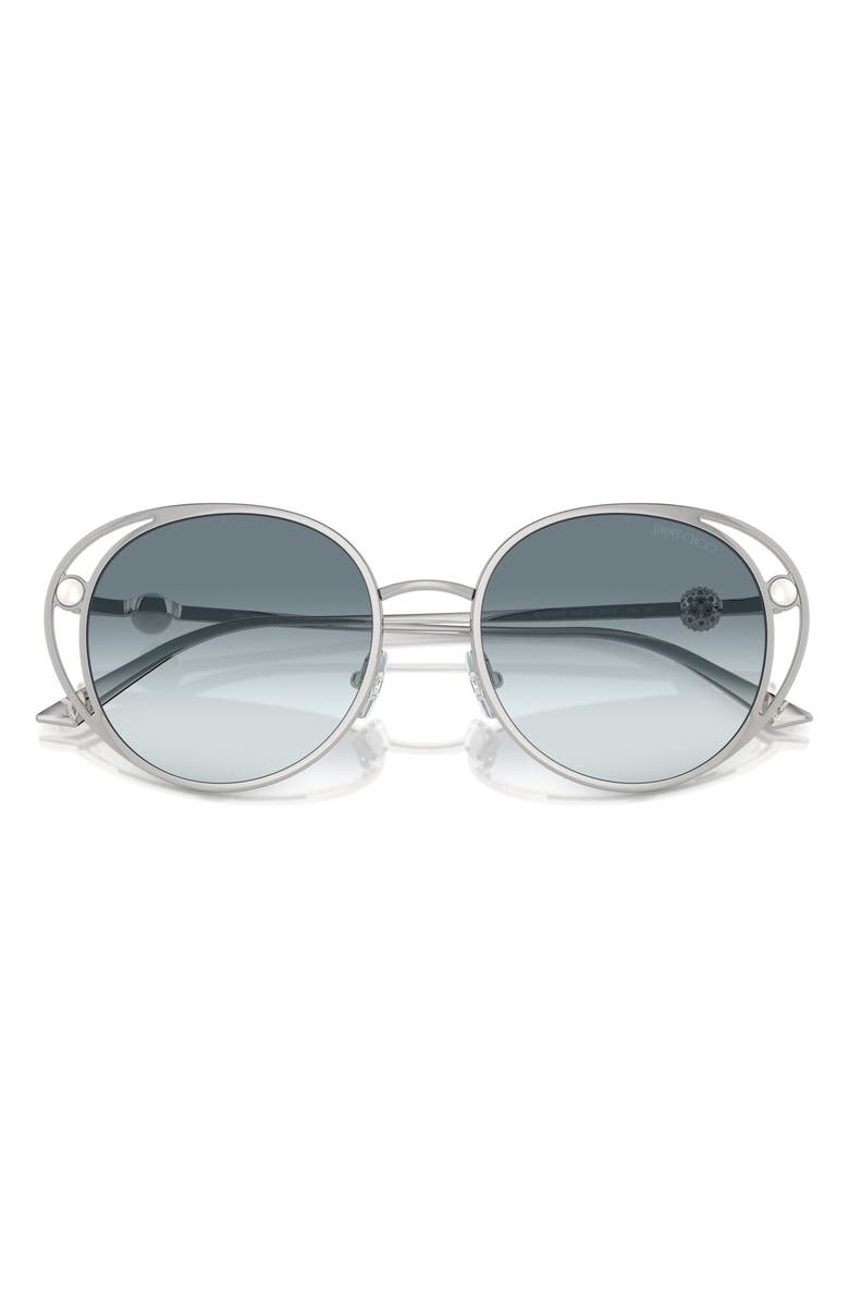 Jimmy Choo 53mm Oval Sunglasses, Alternate, color, Silver