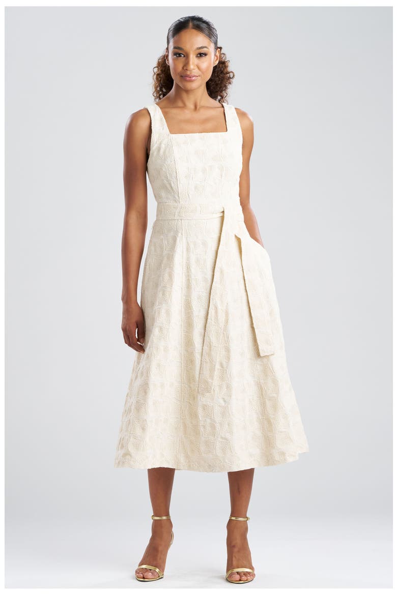 Spiral Embroidery Square Tank Dress, Main, color, NATURAL