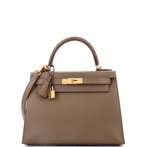 Kelly Handbag Brown Madame with Gold Hardware 28