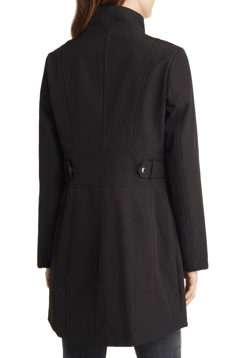 Via Spiga Cinch Waist Soft Shell Water Repellent Raincoat, Alternate, color, 