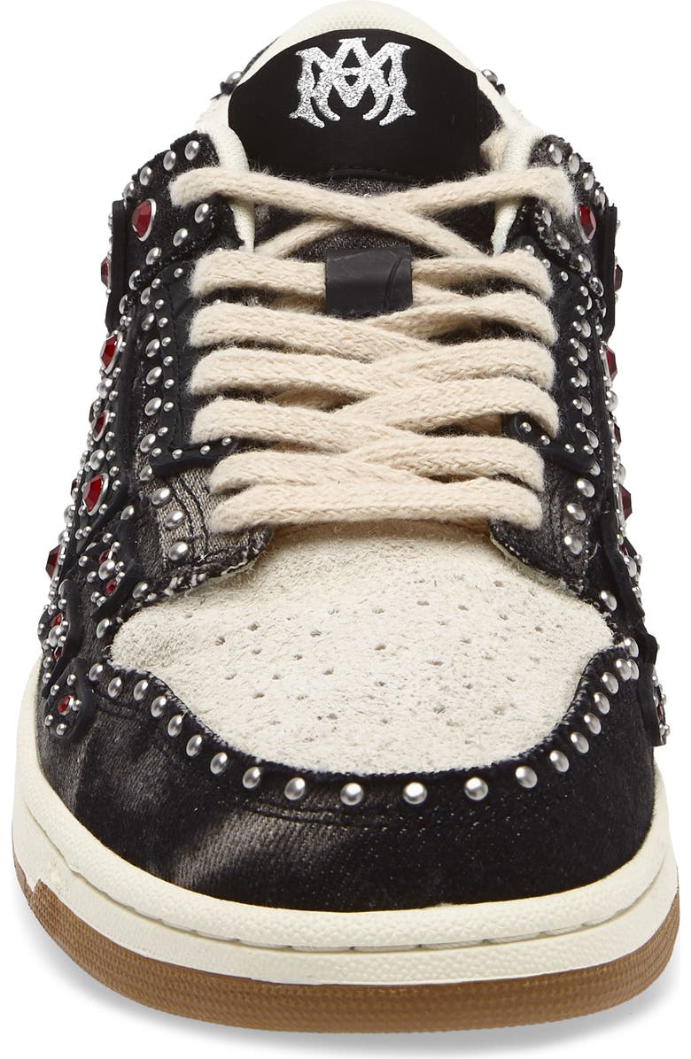 AMIRI Studded Skeleton Low Top Sneaker, Alternate, color, Black