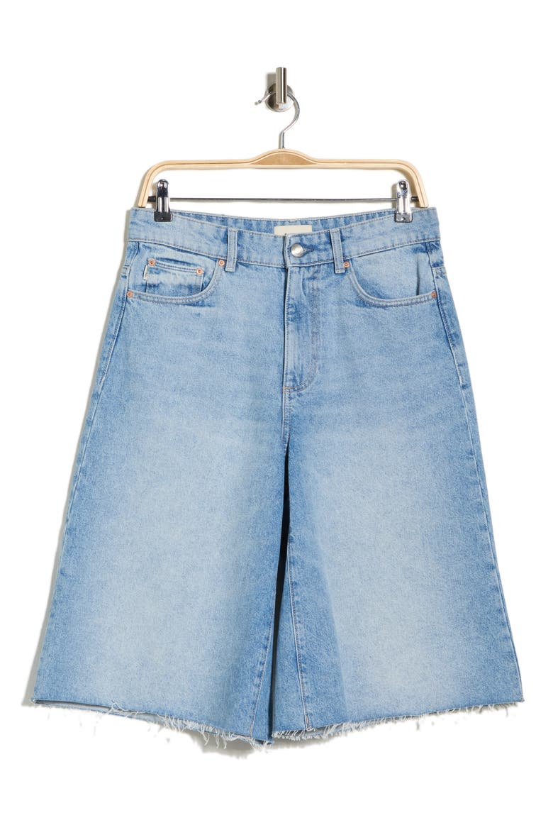 Lucila Raw Hem Denim Bermuda Shorts, Main, color, VINTAGE LIGHT