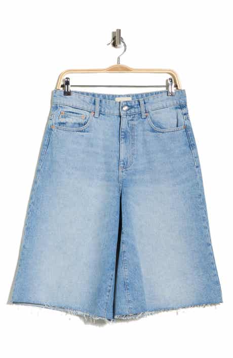 DL1961 Lucila Raw Hem Denim Bermuda Shorts