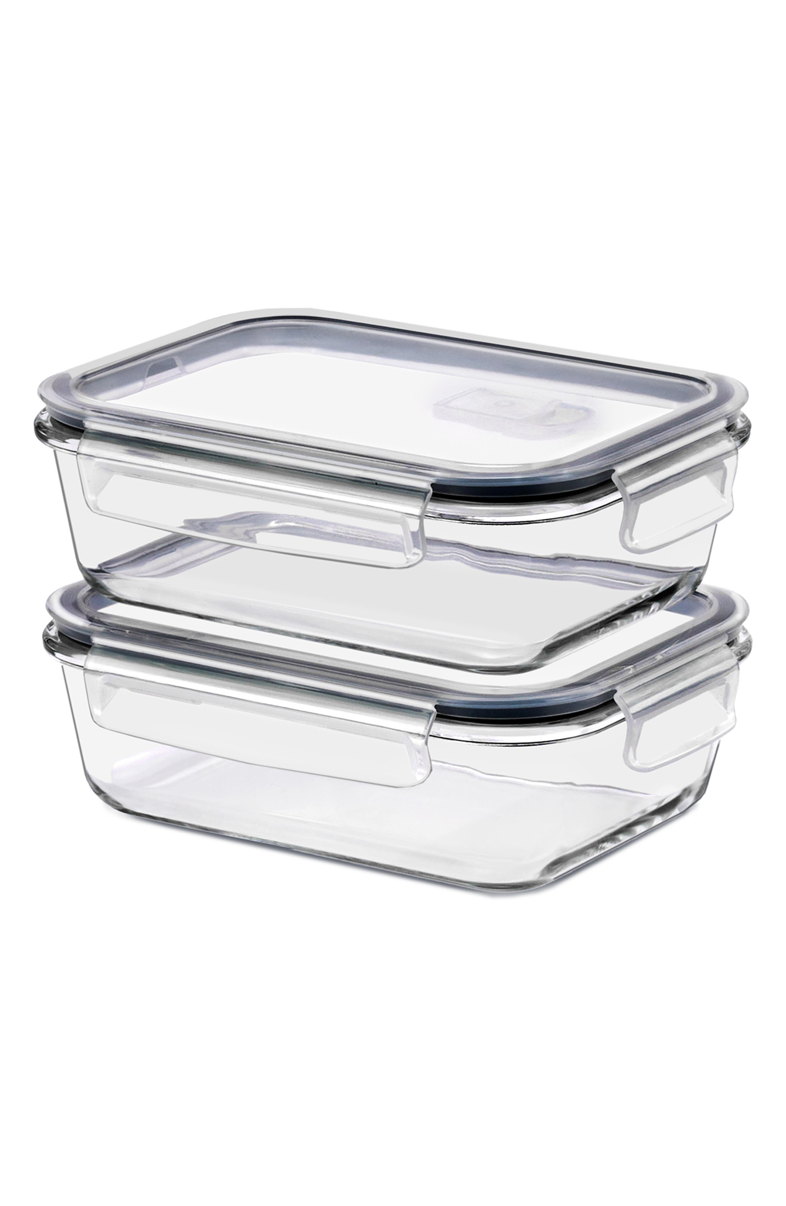 Set of 2 Glass Food Storage Containers