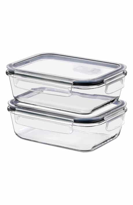 Set of 2 Glass Food Storage Containers