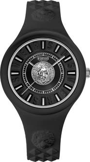 VERSUS Versace Women's Versus Fire Island Lion Silicone Strap Watch, 39mm
