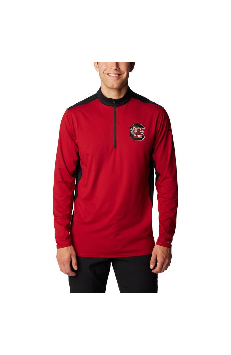 Columbia Men's Columbia Garnet South Carolina Gamecocks Tech Trail<sup>™</sup> Omni-Shade Quarter-Zip Top, Main, color,
