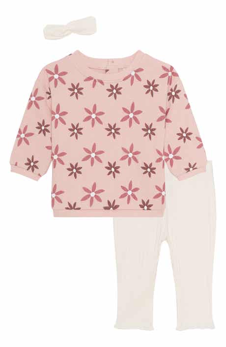 PL Baby by Petit Lem Sweatshirt, Ribbed Leggings & Headband Set
