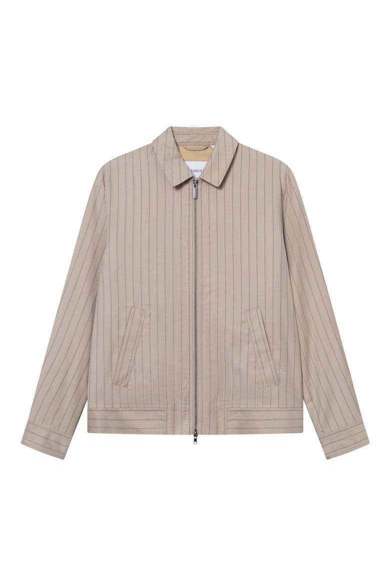 Como Pinstripe Coach Jacket, Alternate, color, DARK SAND