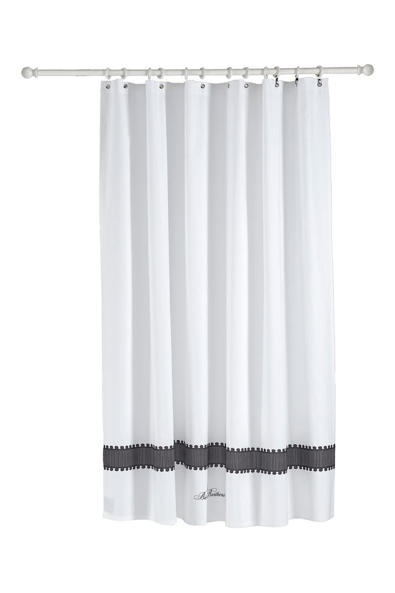 Circle in Square Shower Curtain, Main, color, WHITE