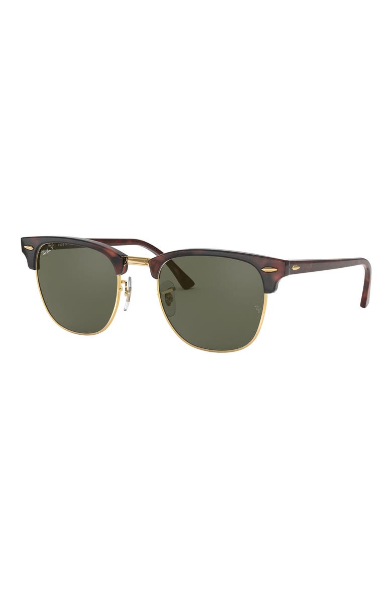 Clubmaster 55mm Polarized Sunglasses, Alternate, color, RED HAVANA