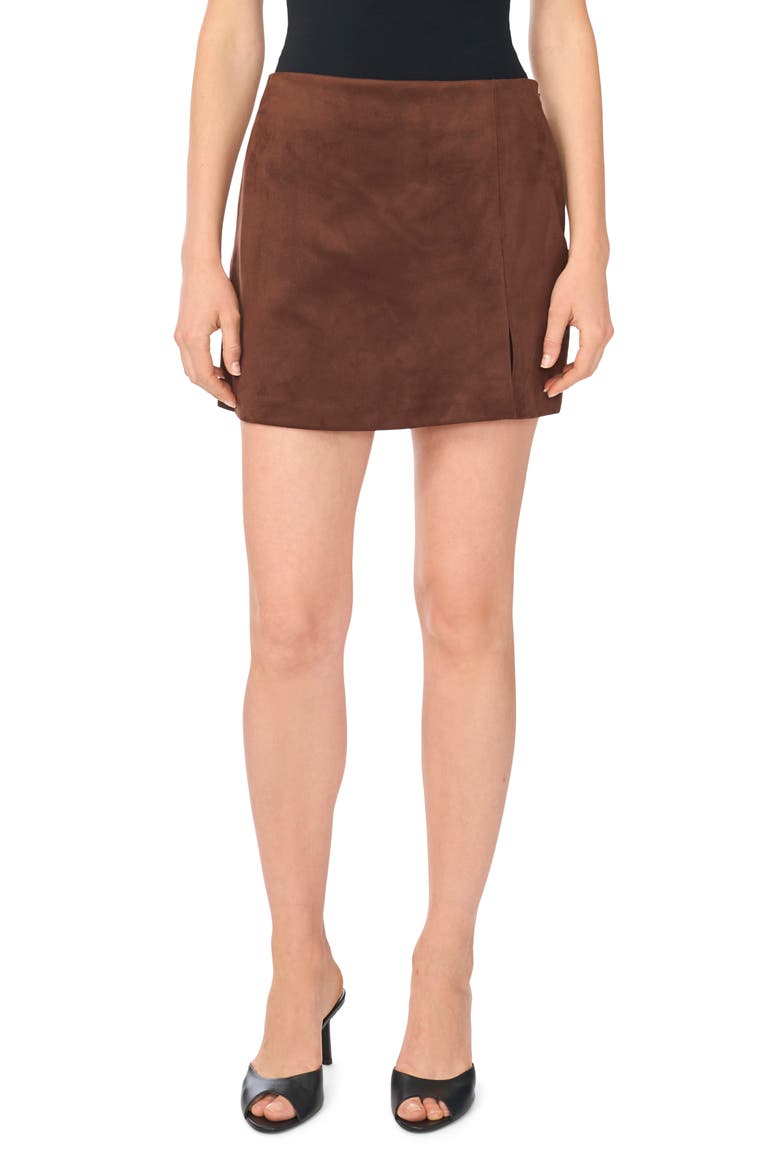 Faux Leather Skort, Main, color, CHOCOLATE