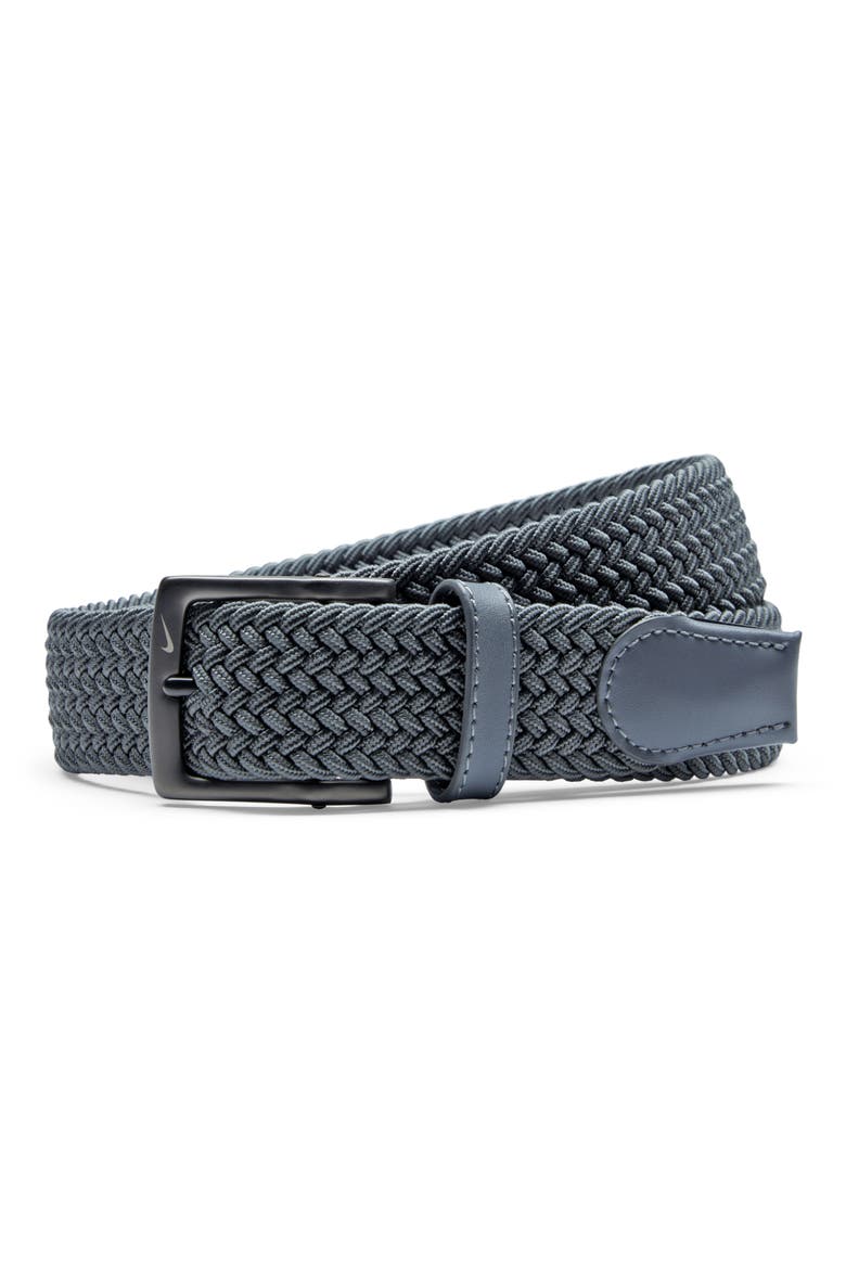 Woven Stretch Belt, Alternate, color, DARK GREY