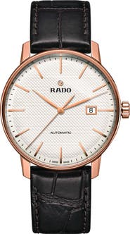 RADO Coupole Classic Automatic Embossed Leather Strap Watch, 41mm