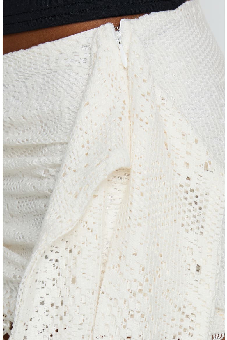Winita Macrame Tassel Miniskirt, Alternate, color, CREAM