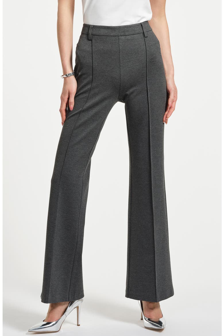 Flare Ponte Pants, Main, color, CHARCOAL GREY