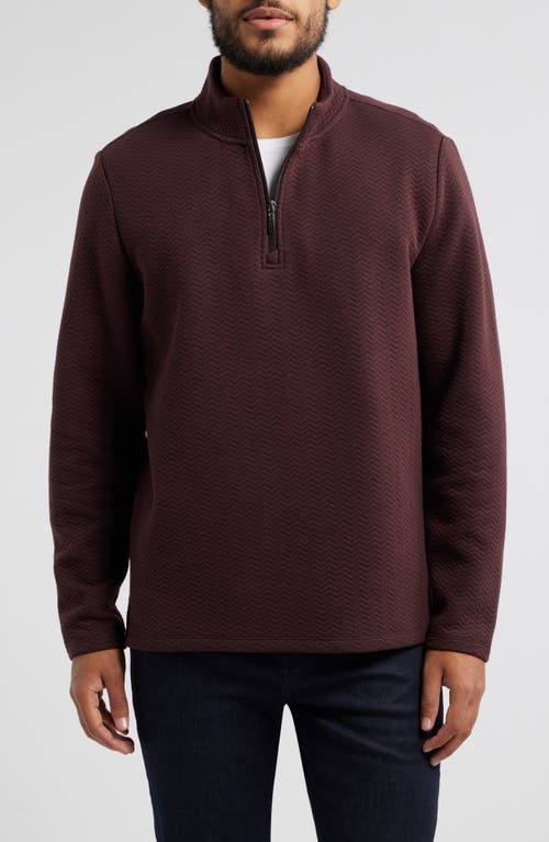 Robert Barakett Inman Half Zip Pullover Sweatshirt in Dark Red 